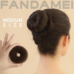 FANDAMEI medium donut bun for versatile updos on longer kid hair.