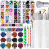 Fandamei Nail Art Brushes Kit with flat-head brushes for precise lines and clean detailing.