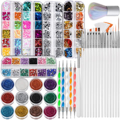 Fandamei Nail Art Brushes Kit with flat-head brushes for precise lines and clean detailing.