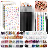 Fandamei nail art brush set with varied tips for precise designs and clean lines.