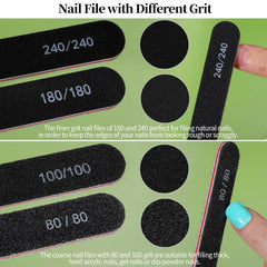 Fandamei 80/80 grit files ready for thick acrylic and gel nail removal.