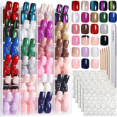 Fandamei press-on nails kit shows 24 colors for quick chic looks.
