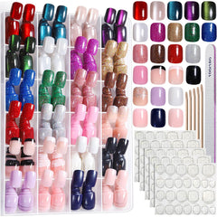 Fandamei press-on nails kit shows 24 colors for quick chic looks.