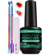 Fanisn gel nail polish remover 15ml bottle enables quick home removal.