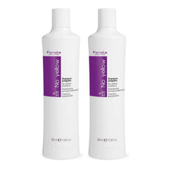 Fanola No Yellow two-pack bottle with label shown for cool-tone blondes