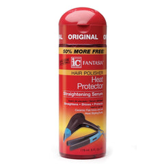 Fantasia High Potency IC Heat Protector bottle shields hair during styling for smoother results.