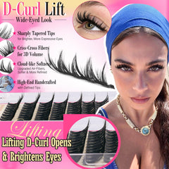 Fanxiton Lashes Clusters with natural D curl for open eyes.