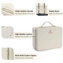 Faquenc LED mirror makeup case offers brightness control for precise makeup.