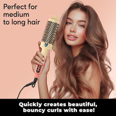 Farery ionic thermal brush digital display showing 9 temperature settings for precise styling