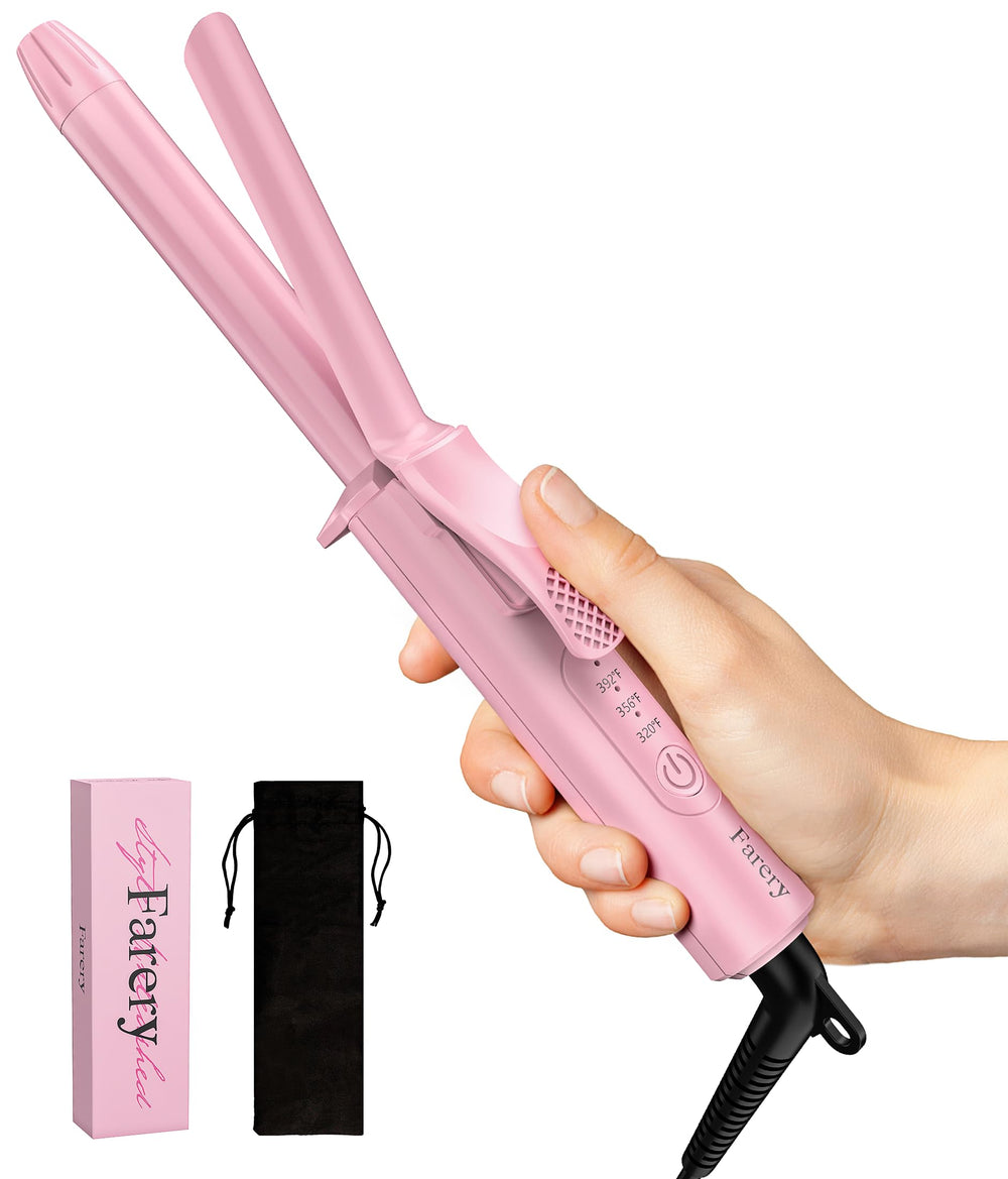 FARERY Mini Curling Iron travel size shown compact in a purse for easy on-the-go styling.