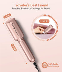 FARERY mini flat iron plate wide 1.5 inches for faster straightening.