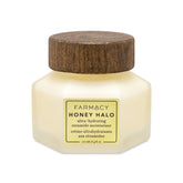 Farmacy Honey Halo bottle front shows a hydrating moisturizer for dry skin with a dewy finish