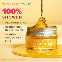 Farmacy Peptide Lip Smoothie texture closeup shows creamy hydrating formula