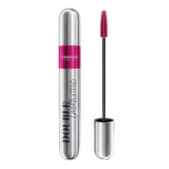 Farmasi Double Lash Extend Mascara tube closeup with sleek black packaging for defined daily lashes.