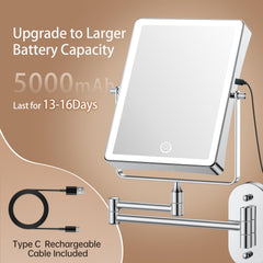 FASCINATE 5000mAh mirror showing 1X magnification for overall makeup application.