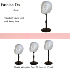 Fashion Do foam head wig holder with 21-inch circumference preserves wig shape during styling.