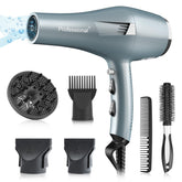 Faszin Ionic Salon Hair Dryer blue body for fast drying and frizz reduction.