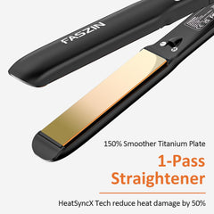 Faszin professional hair straightener ionic titanium plate for smooth, frizz-free styling