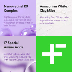 Fation Nosca9 white clay visual highlights dirt absorption for refreshed skin