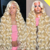 Fayniss 30inch 613 blonde wig front view with natural lace front for versatile parting.