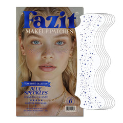 Fazit blue speckles patches packshot showing long-lasting glitter for effortless glow