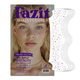 Fazit makeup patches purple speckles closeup highlight glitter for festive looks.