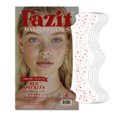 Fazit makeup patches red speckles closeup highlighting premium glitter accents for the face