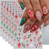FBABFBUO Christmas nail stickers 3D snowflakes for festive nails and party-ready decoration