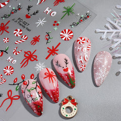 FBABFBUO winter trees 3D nail decals for elegant seasonal manicure
