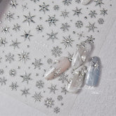 FBABFBUO snowflake nail stickers laser-silver sheet deliver festive shimmer for holiday nails.