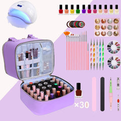 FCQQYWZ Nail Polish Case upper layer organizer holds lamp and tools neatly