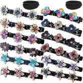 FCLEIH sparkling crystal braided hair clip shines in sunlight for glamorous daily wear