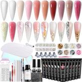 Fcozpjk poly gel nail kit with 12 colors for at-home manicures
