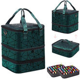 FCQQYWZ large nail polish organizer green keeps bottles organized and accessible during home sessions