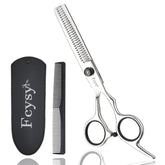 Fcysy thinning shears 6in close-up blade for precise layering and texture.