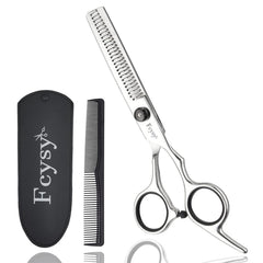 Fcysy thinning shears 6in close-up blade for precise layering and texture.
