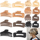 FDBJulyy 16-pack large hair clips collection in neutral tones for versatile everyday styling.