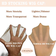 FDBJulyy dark brown hd wig cap on-skin-tone delivers seamless, invisible look.