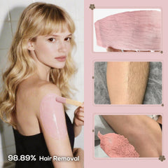 feamiria rose hard wax for facial bikini areas demonstrating versatile use with no strips