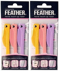 Feather Flamingos Facial Touch-up Razor pack close-up highlighting safety cover and precision trimming