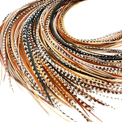 Feather Headz 21 natural color extensions show vibrant boho color for daily styling.