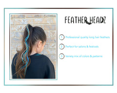Feather Headz heat-safe feathers can be curled or straightened for diverse looks.