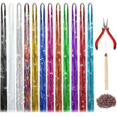 FEBSNOW 12-color tinsel icicles with vibrant strands for festive decor
