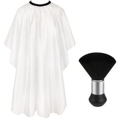 FEBSNOW professional barber cape front view in white for a clean, professional home haircut