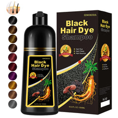 Fedulili Instant Black Hair Dye Shampoo bottle ready for use, quick gray coverage.