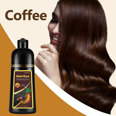 Fedulili Instant Coffee Hair Dye Shampoo hands applying color for 3-in-1 use.