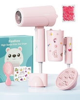 Feekaa foldable high speed kids hair dryer in action for quick drying