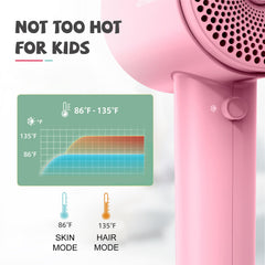 Feekaa Kids Hair Dryer weight under 350g, easy to carry on trips.
