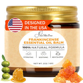 FeeMeFee Frankincense Balm jar close-up showing rich texture for daily hydration