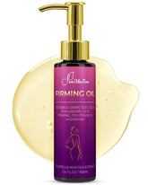 FeeMeFee Body Firming Oil bottle with lavender for deep hydration and soothing aroma.
